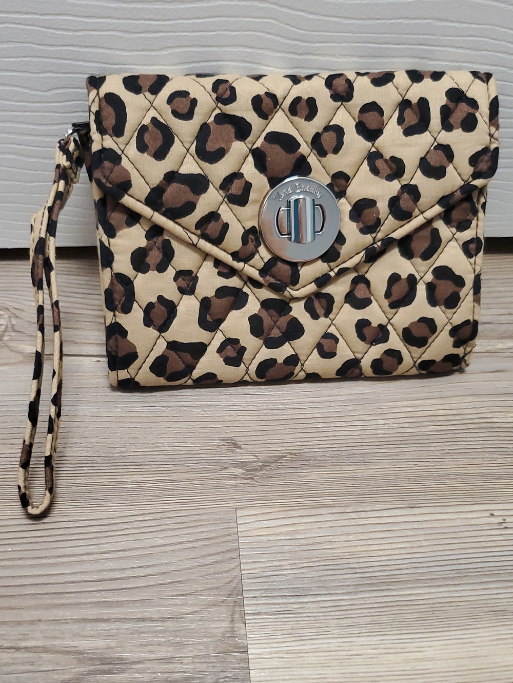 Vera Bradley Leopard Quilted Wristlet Clutch - Beige Brown